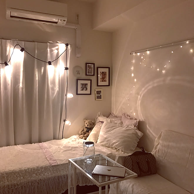 間接照明のある暮らし 間接照明 ホワイトインテリア 6畳1k ワンルーム などのインテリア実例 19 06 19 09 23 Roomclip ルームクリップ