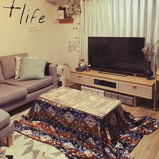 リビング フランフラン こたつ天板diy こたつ Ikea などのインテリア実例 18 01 14 19 31 11 Roomclip ルームクリップ