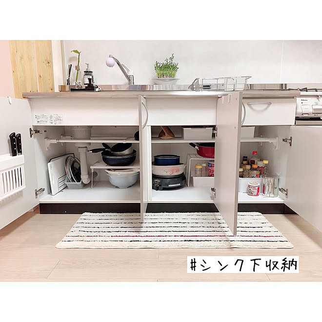 キッチン/セリア/シンク下収納/四人家族/シンプル...などのインテリア実例 20190205 2320