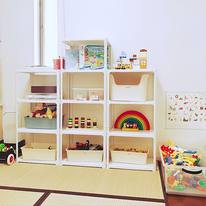 棚 赤ちゃんのいる暮らし 子ども部屋 おもちゃ棚 おもちゃ部屋 などのインテリア実例 18 09 03 09 54 43 Roomclip ルームクリップ