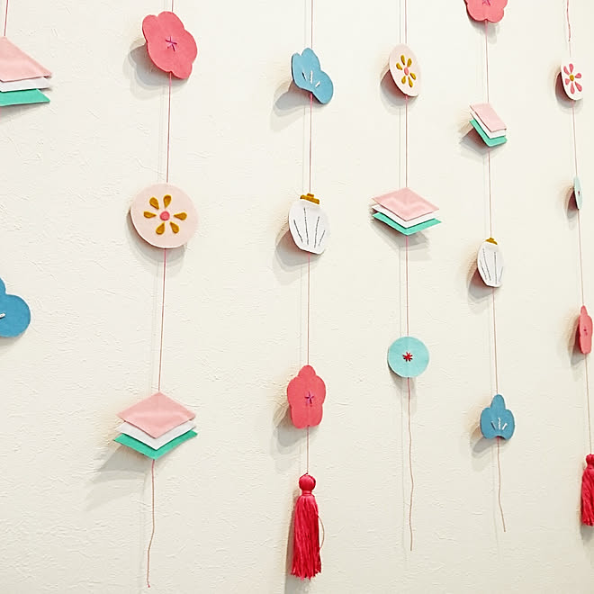 リビング ひな祭り Diy シンプル フェルト などのインテリア実例 18 03 02 12 41 07 Roomclip ルームクリップ