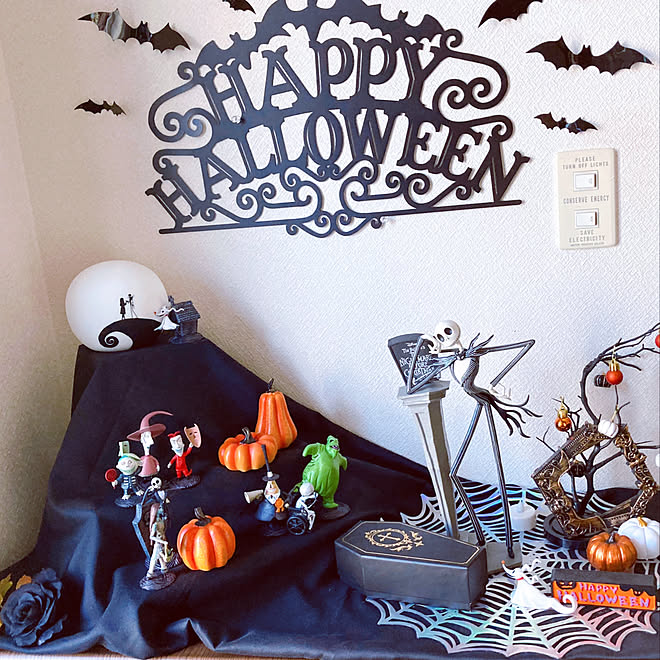 コウモリ かぼちゃ ジャックスケリントン ディズニーストア 100円グッズ などのインテリア実例 22 10 25 14 58 10 Roomclip ルームクリップ