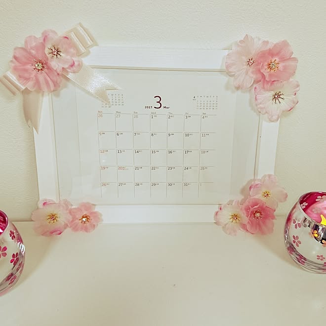 造花アレンジ 桜 玄関 入り口 ダイソー ハンドメイドのインテリア実例 17 03 29 21 55 10 Roomclip ルームクリップ