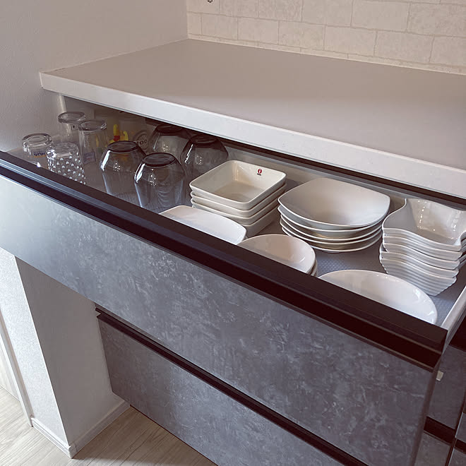 やってよかったこと 抗菌すべり止めシート カップボード タカラスタンダード ニトリ などのインテリア実例 21 03 17 09 44 35 Roomclip ルームクリップ