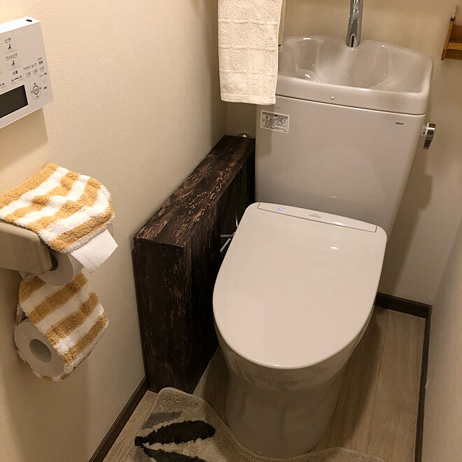 トイレ 配管隠し 収納棚/DIY/100均/ダイソー/バス/トイレのインテリア実例 20200916 00