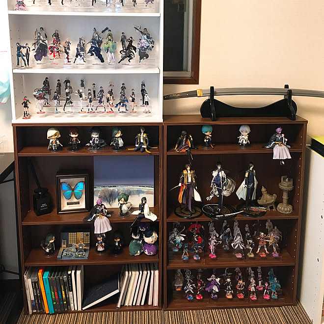 刀剣乱舞 オタク部屋 オタ部屋 とうらぶねんどろいど 棚のインテリア実例 19 08 21 13 11 43 Roomclip ルームクリップ