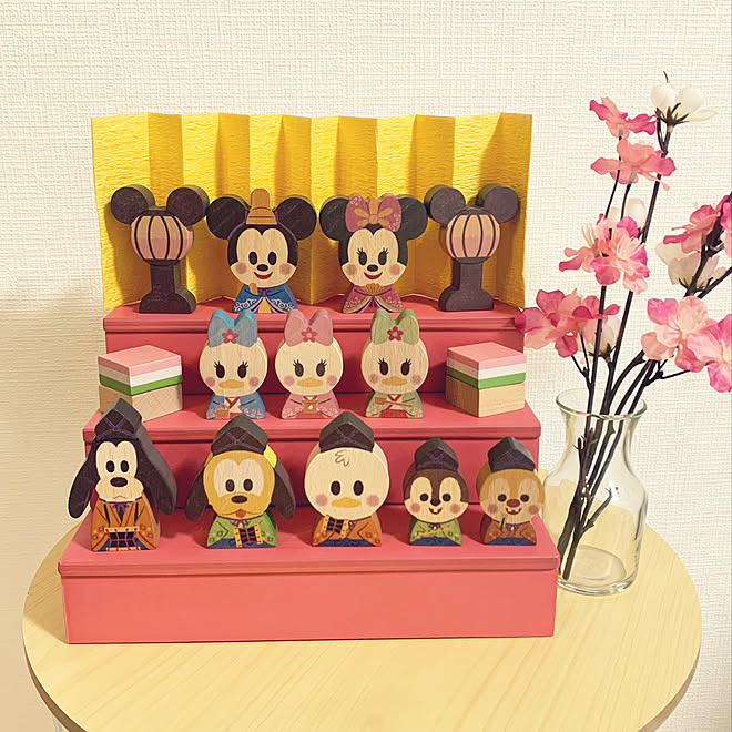 ディズニー ひなまつりディスプレイ ひな祭り 100均 ナチュラル などのインテリア実例 22 02 12 14 15 22 Roomclip ルームクリップ