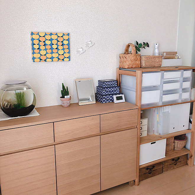 部屋全体/ファイルボックス/ポリプロピレン収納/シェルフ 棚/キャビネット&hellip;などのインテリア実例 20190221 1800