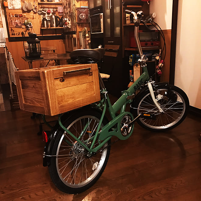 棚 自転車に木箱 自転車リメイク セリア カフェ風 などのインテリア実例 18 11 03 14 01 01 Roomclip ルームクリップ