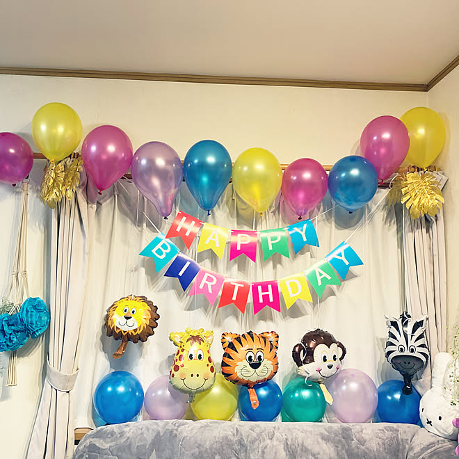 バルーン お誕生日飾り いいね をありがとうございます 皆さんの素敵なインテリアに憧れる どうしたらオシャレな部屋になるのか などのインテリア実例 22 02 25 14 58 06 Roomclip ルームクリップ