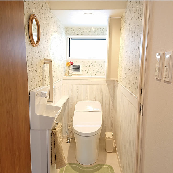 バス トイレ Toto フレンチナチュラル Ikea 花柄 などのインテリア実例 21 09 14 22 10 21 Roomclip ルームクリップ