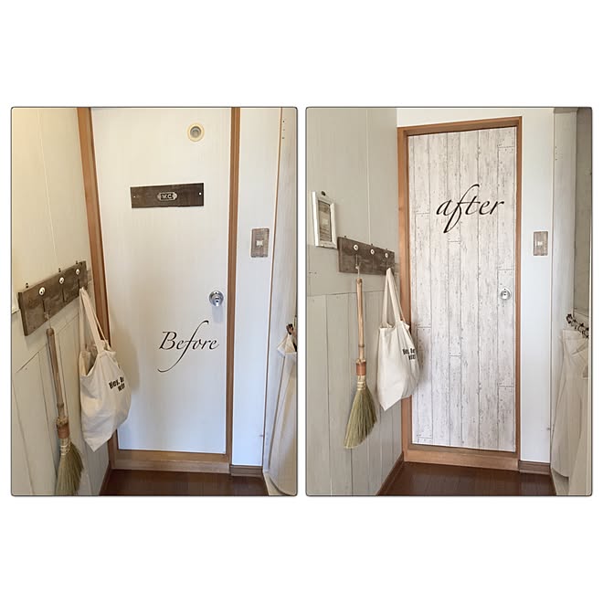 壁紙屋本舗さん リメイク トイレのドア ローカ Diy などのインテリア実例 16 04 06 14 05 53 Roomclip ルームクリップ