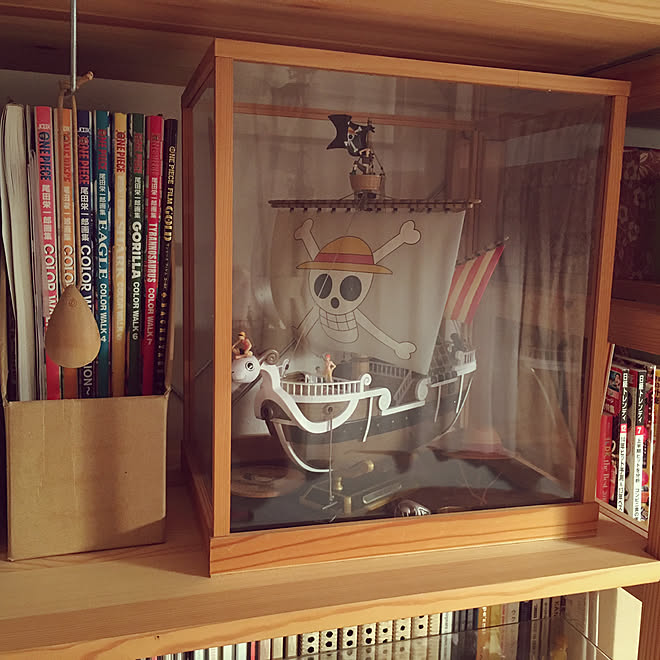 棚 プラモデル One Piece ディスプレイ ナチュラルインテリア などのインテリア実例 17 07 27 00 22 01 Roomclip ルームクリップ