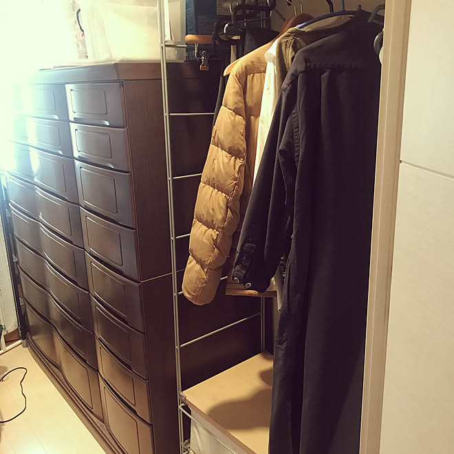 チェスト/納戸をクローゼットに/コートハンガー/棚のインテリア実例 20201104 122856 ｜ RoomClip（ルームクリップ）