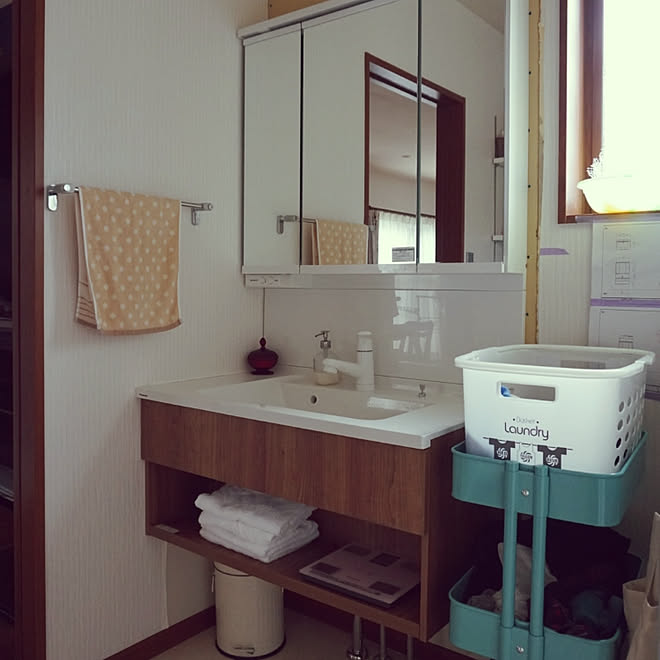 バス トイレ パナソニック シーラインフロートタイプ チェリー色 洗面台 などのインテリア実例 18 10 11 23 14 07 Roomclip ルームクリップ