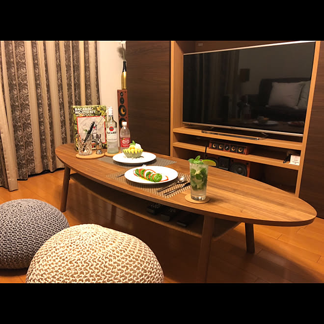 メロンのフルーツカービング カプレーゼ モヒート シャンブル プフ などのインテリア実例 08 15 49 22 Roomclip ルームクリップ