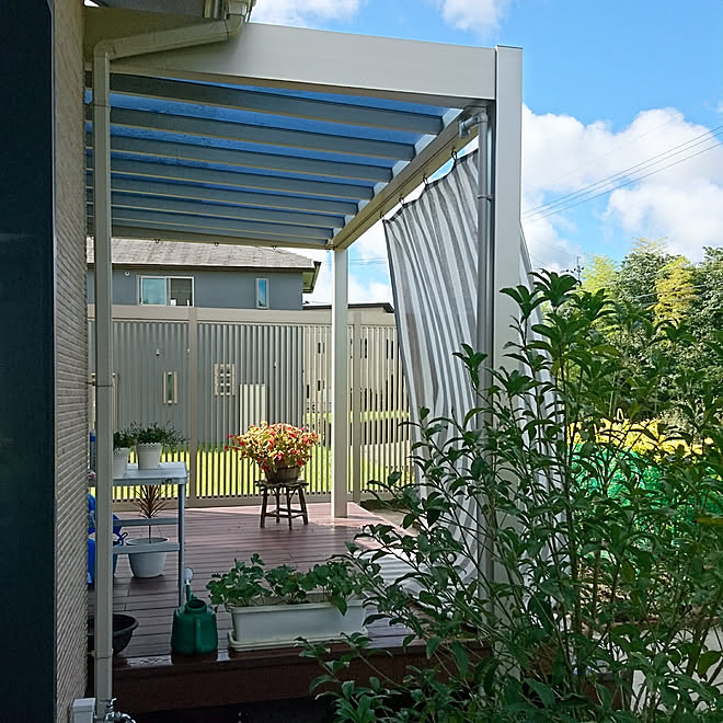 部屋全体 暑さ対策 シェード テラス屋根 西日対策 などのインテリア実例 08 21 21 53 47 Roomclip ルームクリップ