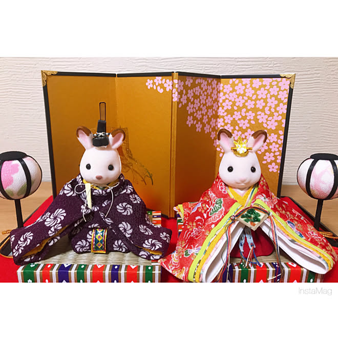 シルバニアおひな様/手作りおひな様/シルバニアファミリー/ハンドメイド/ひな祭り&hellip;などのインテリア実例 20210217 16