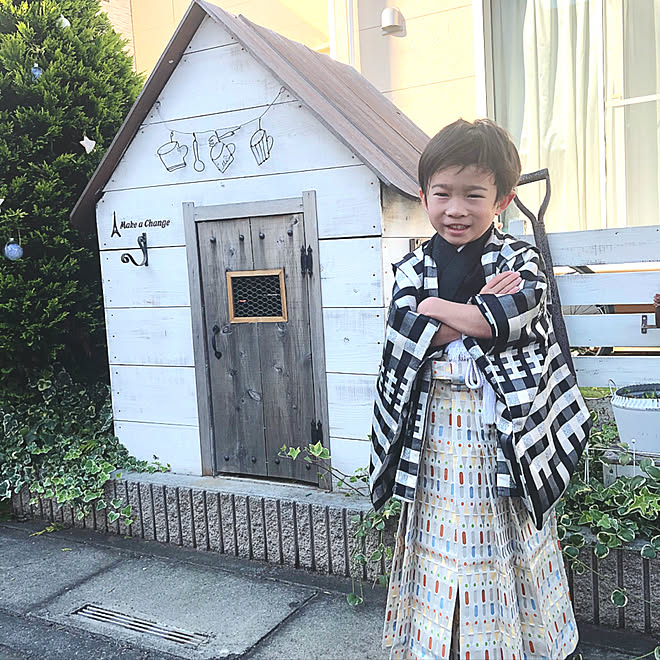 七五三写真/お庭の一角/庭/小さなお家/5歳男子...などのインテリア実例 - 2019-11-16 20:22:25