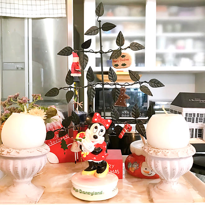 キッチンカウンター ディズニーランドのお土産 ミニーちゃん ミニーマウス クリスマス雑貨 などのインテリア実例 11 17 14 52 42 Roomclip ルームクリップ