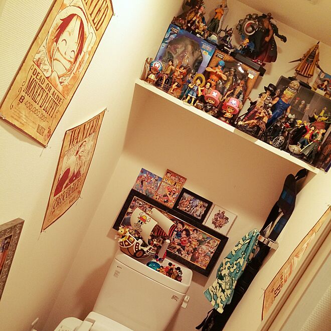 バス トイレ One Piece ワンピースフィギュア 男の趣味部屋 一人暮らしのインテリア実例 15 04 15 14 36 26 Roomclip ルームクリップ
