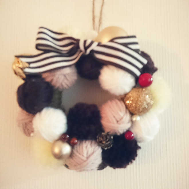 一人暮らし/ひとり暮らし/クリスマスツリー♡/ハンドメイド/毛糸玉リース...などのインテリア実例 - 2019-11-14 02:33:58