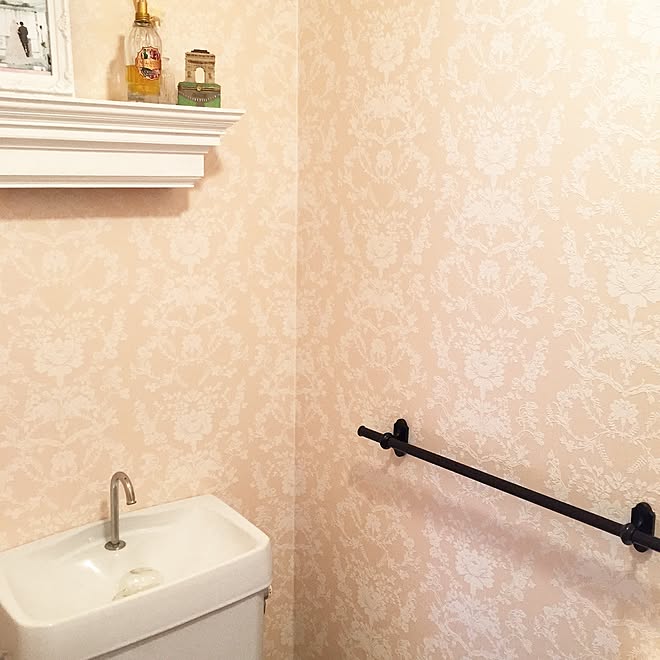 バス トイレ ダマスク柄壁紙 Diyのインテリア実例 15 01 22 12 43 10 Roomclip ルームクリップ バス トイレ ダマスク柄壁紙 Diyのインテリア実例 15 01 22 12 43 10 Roomclip ルームクリップ