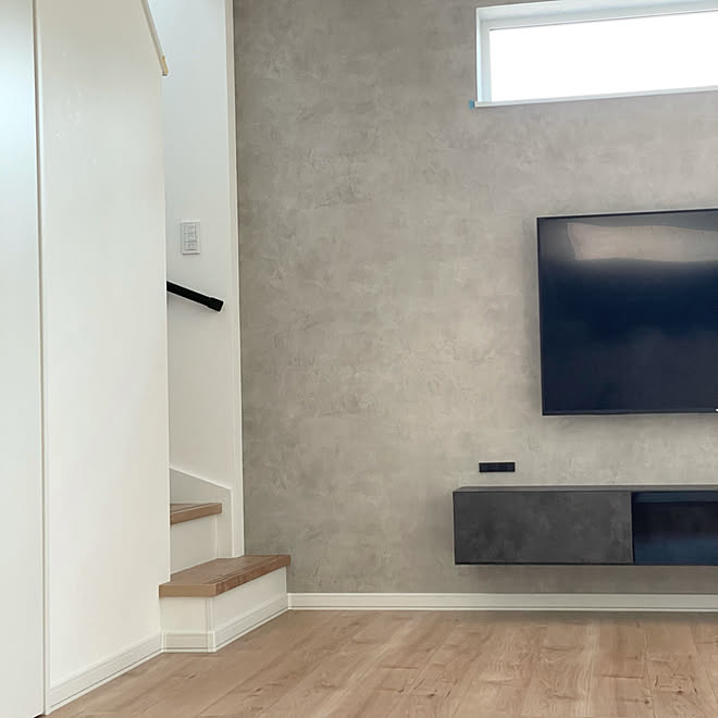 モルタル風クロス テレビボード 壁掛けテレビ リビングのインテリア実例 21 09 16 12 17 01 Roomclip ルームクリップ モルタル風クロス テレビボード 壁掛けテレビ リビングのインテリア実例 21 09 16 12 17 01 Roomclip ルームクリップ