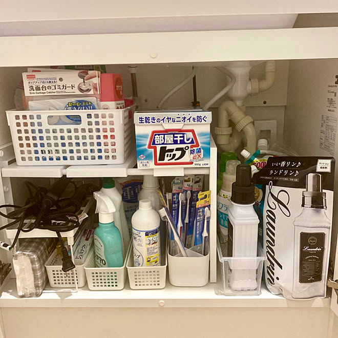 100均 ダイソー 洗面台下収納 洗面台 伸縮フリーラック などのインテリア実例 21 04 28 16 53 11 Roomclip ルームクリップ