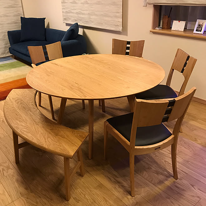 リビング ベンチ 円形ダイニングテーブル 丸テーブル 西日本豪雨 などのインテリア実例 19 01 24 22 53 40 Roomclip ルームクリップ