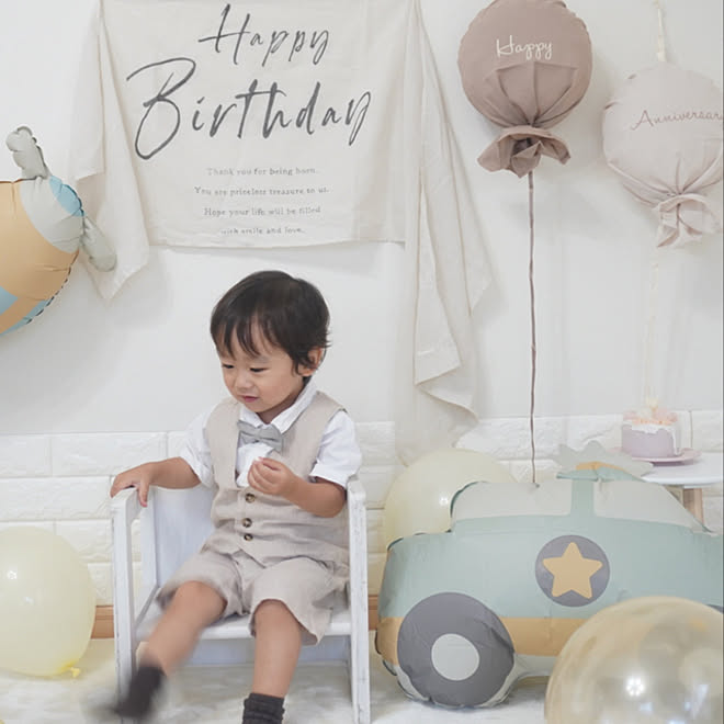 スリコ 2才 誕生日飾り付け 誕生日 こどものいる暮らし などのインテリア実例 22 09 06 13 13 58 Roomclip ルームクリップ