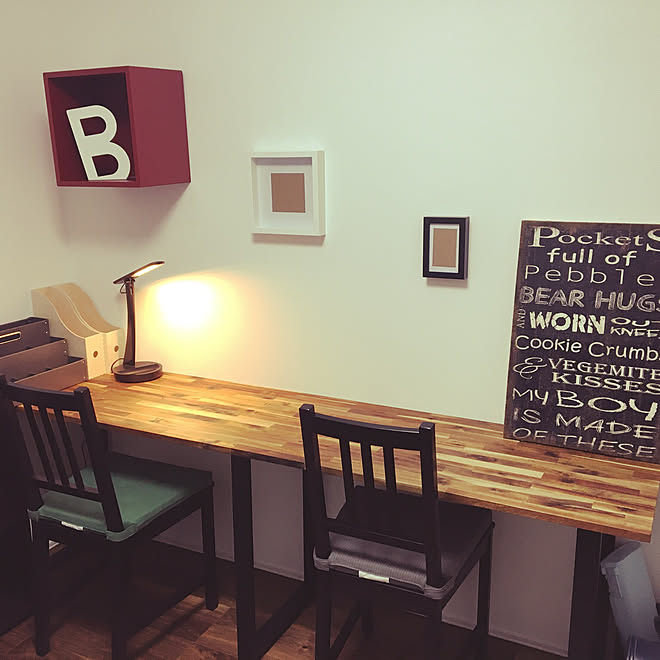 Ikea 勉強机diy 子供勉強机 カウンターテーブル カウンターテーブル Diy などのインテリア実例 05 01 18 50 35 Roomclip ルームクリップ