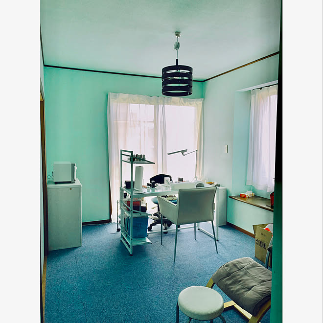 プライベートサロン 準備中 自宅ネイルサロン ミントグリーンの壁 部屋全体のインテリア実例 19 06 22 31 12 Roomclip ルームクリップ