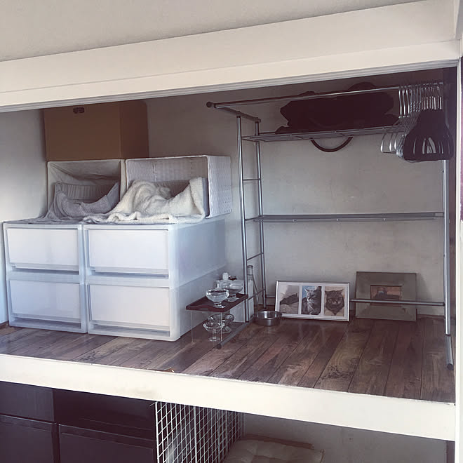 押入れ収納 六畳 モノトーン カインズ 猫と暮らす などのインテリア実例 02 05 15 03 27 Roomclip ルームクリップ