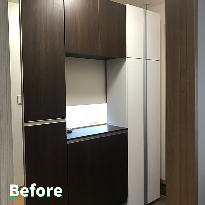 玄関 入り口 下駄箱 リメイク 茶色から白へ ホワイト化 などのインテリア実例 18 11 19 23 41 08 Roomclip ルームクリップ