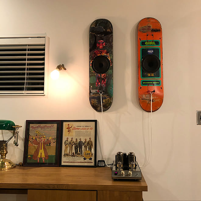 スピーカー周り/スピーカーのある部屋/スケボー/音楽のある暮らし/カリフォルニアハウス...などのインテリア実例 - 2020-06-27 00:25:04