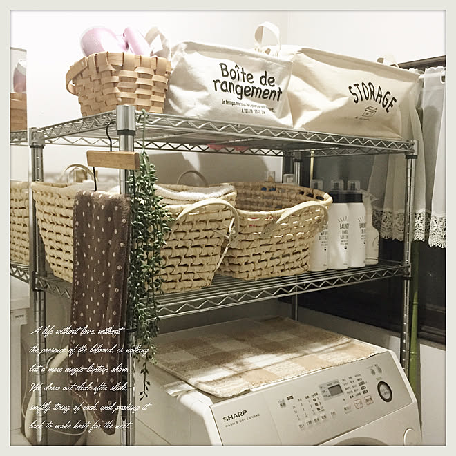 バス トイレ スチールラック 洗面所収納 洗面所 バスタオル収納 などのインテリア実例 18 03 12 12 45 58 Roomclip ルームクリップ