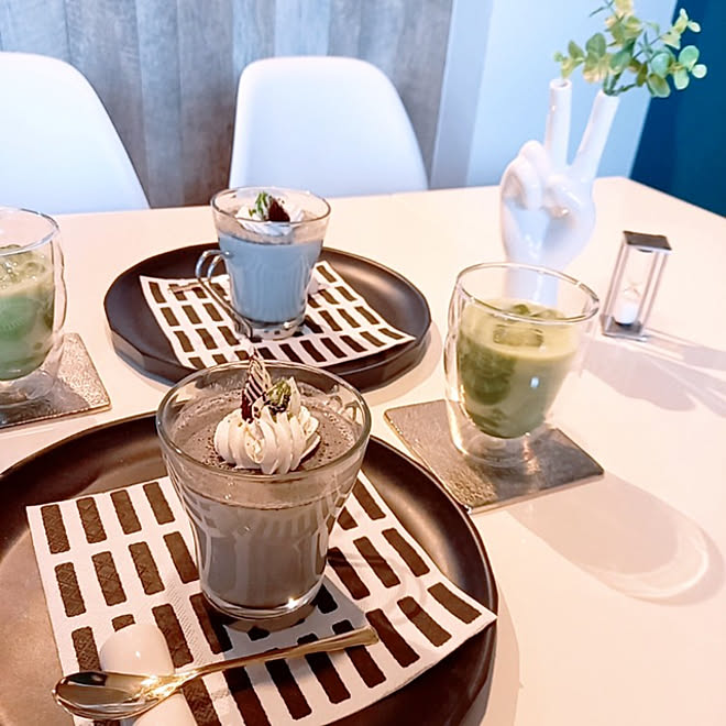 キッチン 100均 ダイソーの黒ごまプリンの素 マンションリノベーション ダイソーの抹茶粉末で抹茶ラテ などのインテリア実例 21 04 29 06 46 24 Roomclip ルームクリップ
