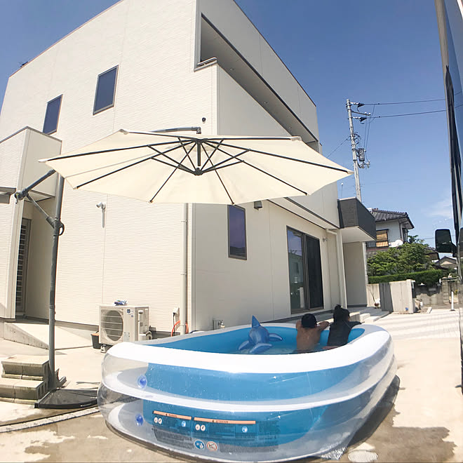 ガーデンパラソル ハンギングパラソル お家プール 夏休み 外観 などのインテリア実例 19 08 02 00 58 46 Roomclip ルームクリップ