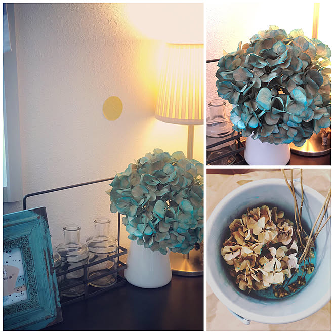 間接照明のある暮らし Ikea 照明 セリア 色付け アジサイドライ などのインテリア実例 19 06 11 16 53 57 Roomclip ルームクリップ