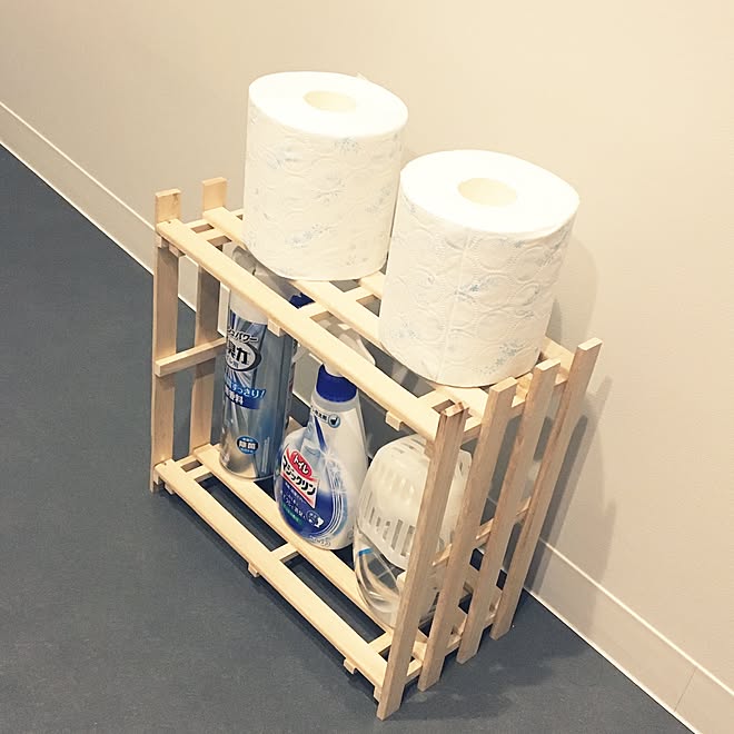 バス トイレ トイレ収納 初diy キャンドゥ すのこ棚 などのインテリア実例 16 12 12 21 49 19 Roomclip ルームクリップ