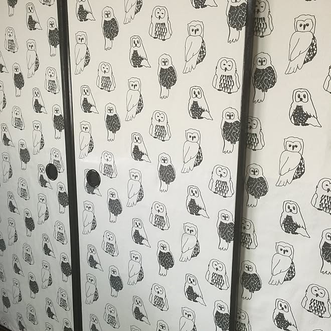 フクロウ 壁紙屋本舗さん ふすまに壁紙貼りました のインテリア実例 16 07 28 23 16 26 Roomclip ルームクリップ
