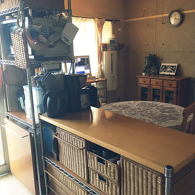 キッチン 団地キッチンカウンター キッチンカウンター 極小キッチン スチールラック キッチン などのインテリア実例 08 03 08 03 24 Roomclip ルームクリップ