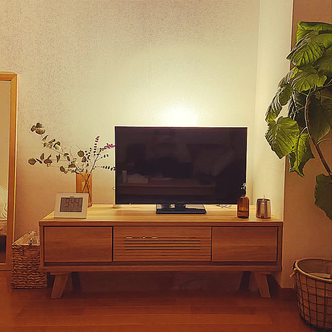一人暮らし 9畳 テレビボード 雑貨 観葉植物 などのインテリア実例 01 31 22 01 06 Roomclip ルームクリップ
