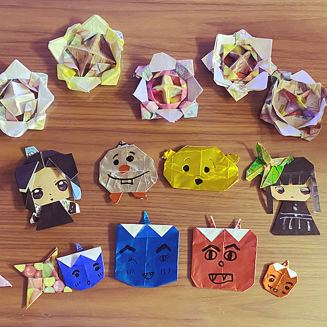 子どもの作品 折り紙 おうち時間 100均 こどものいる暮らし などのインテリア実例 21 01 30 21 37 28 Roomclip ルームクリップ