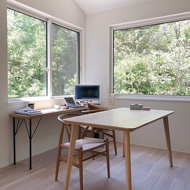 Ikeaのダイニングテーブル 在宅ワーク Pcデスク Yチェア Ch24 などのインテリア実例 05 08 12 56 04 Roomclip ルームクリップ