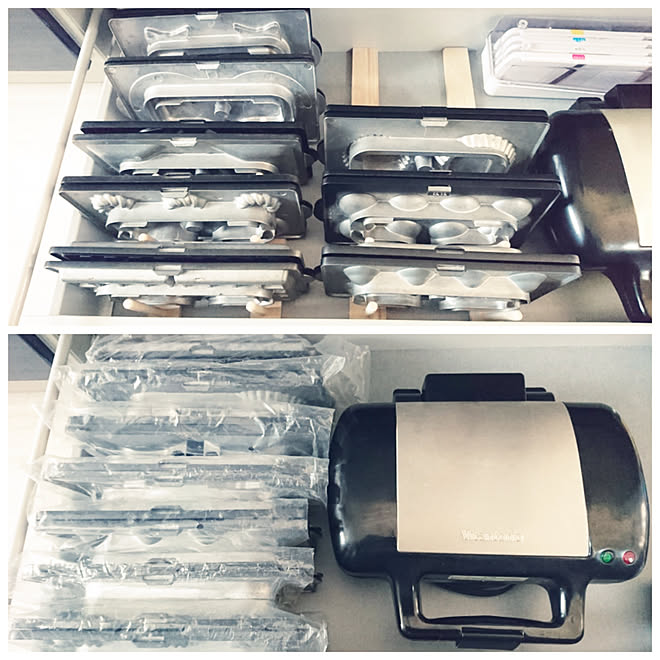 キッチン 皿スタンド ビタントニオ ワッフルメーカー 収納アイデア などのインテリア実例 17 10 23 12 13 Roomclip ルームクリップ