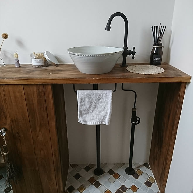 手洗いボウル 陶器 トイレ棚 水洗 バス トイレ などのインテリア実例 09 25 15 29 59 Roomclip ルームクリップ