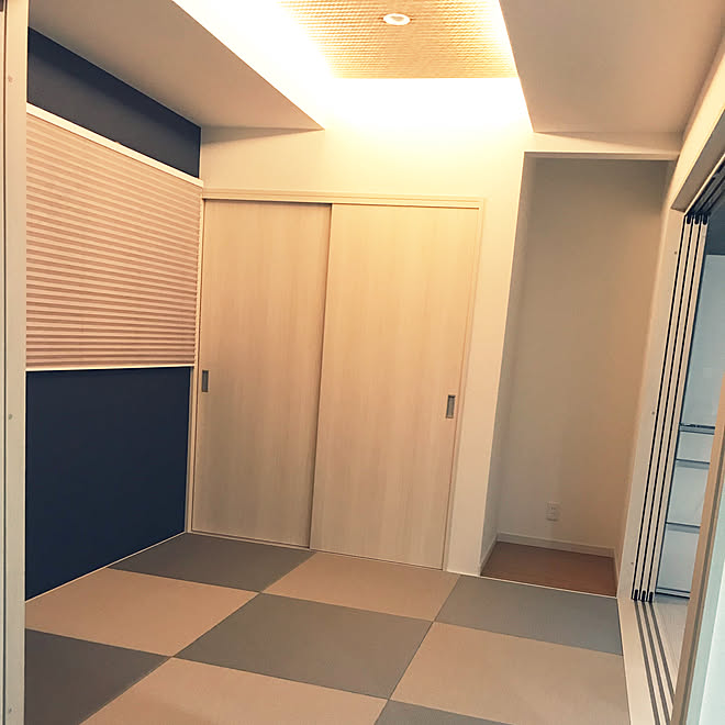和室 間接照明 折り上げ天井 アクセントクロス 部屋全体のインテリア実例 19 07 01 13 06 34 Roomclip ルームクリップ