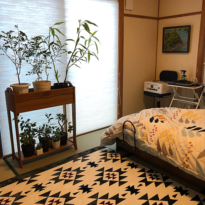和室 叔父が描いた絵 カリモク ベッド周りのインテリア実例 19 11 25 00 06 12 Roomclip ルームクリップ